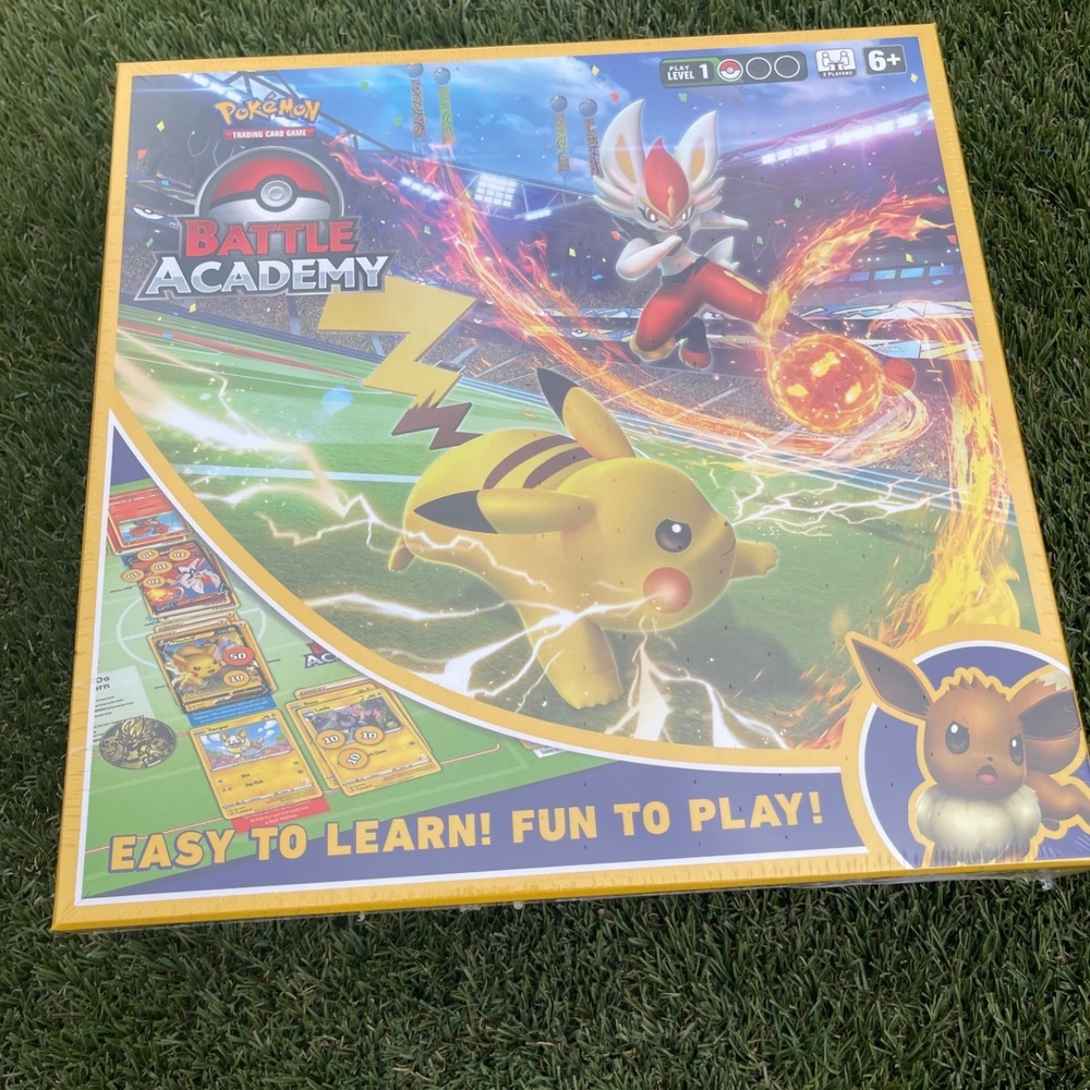 Pokemon TCG Battle Academy Board Game 3 Decks Pikachu Eevee Cinderace V - Sealed